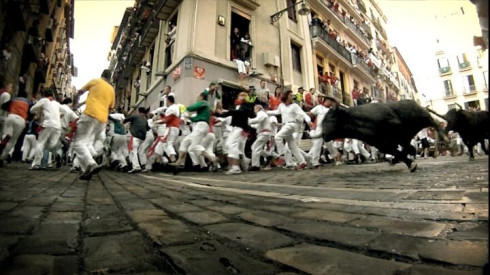 Picture Bull Running in Pamplona 3D